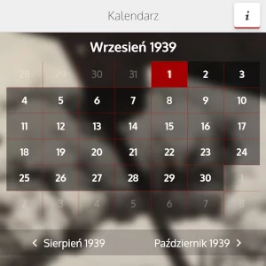 Widok kalendarza w aplikacji mobilnej