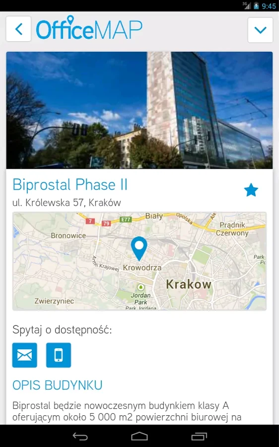 Aplikacja mobilna OfficeMAP dla Colliers International Poland