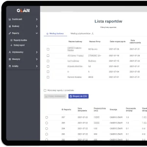 Lista raportów - tablet