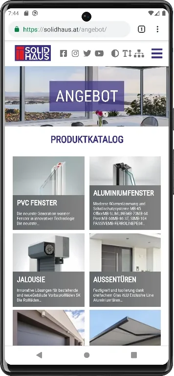 Strona wizytówka dla austriackiej firmy remontowo-budowlanej SolidHaus