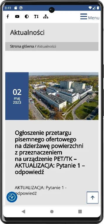 Strona internetowa Szpitala Wojewódzkiego im. Św. Łukasza w&nbsp;Tarnowie