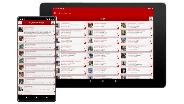 Responsywna lista zawodników w aplikacji mobilnej – czytelność na każdym urządzeniu lista zawodników - RWD w aplikacji mobilnej