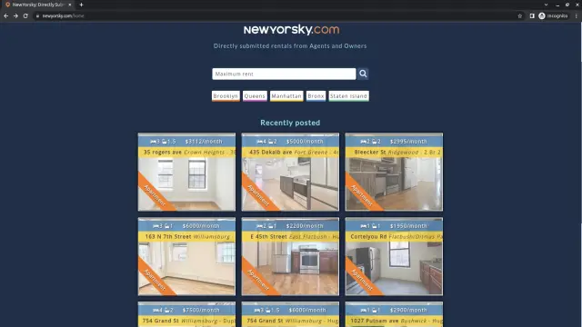 Strona główna portalu nieruchomości – pełna rozdzielczość Full HD Strona główna w rozdzielczości FullHD