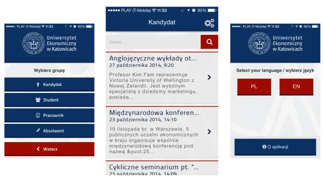 Wybór grup użytkowników aplikacji mobilnej